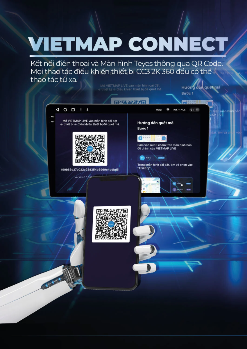 Kết nối màng hình thông qua QR code 